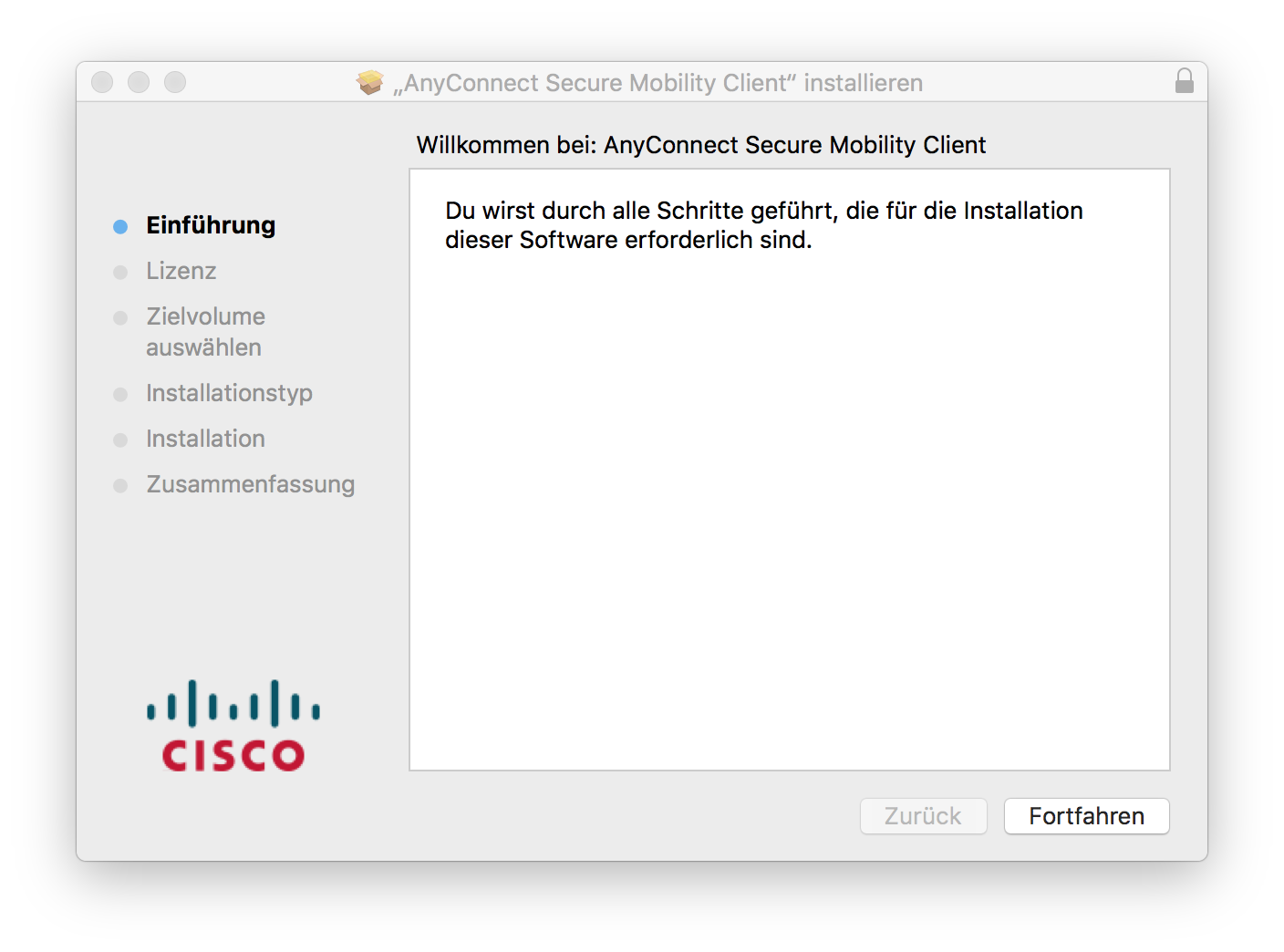 [Translate to English:] AnyConnect Installer macOS