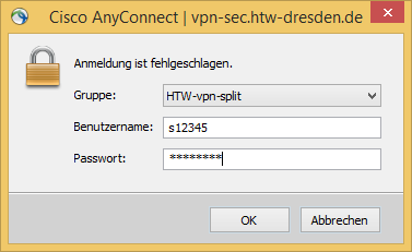 Anmeldung Login-Daten