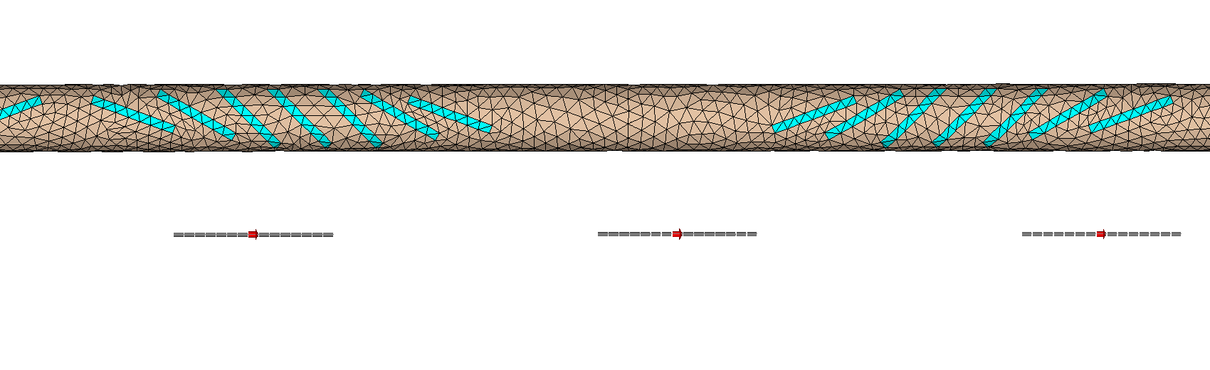 Abb. 3: Simulation von Leckwellenleitern