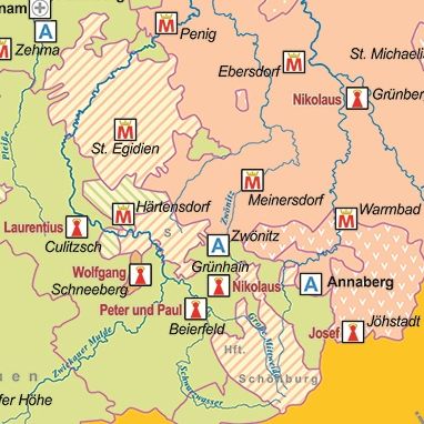 Reformationsatlas, Wallfahrtsorte in der Umgebung von Zwickau