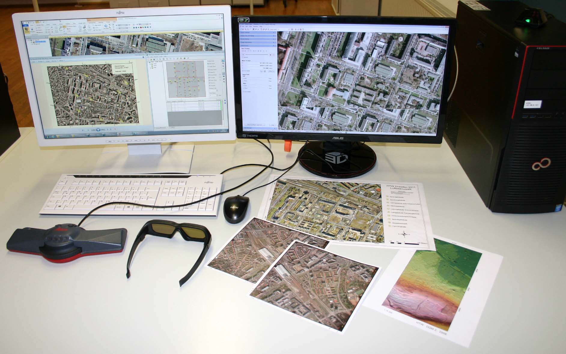 Stereo workstation in the photogrammetry/remote sensing laboratory