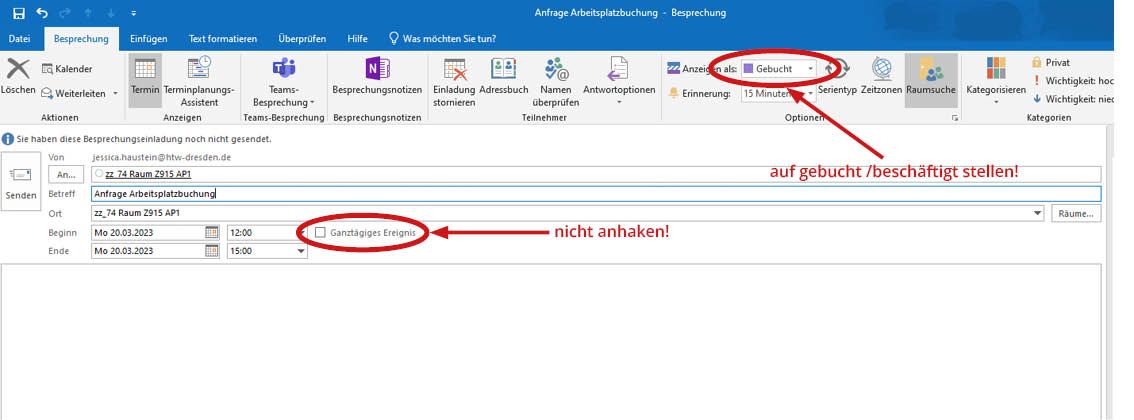 [Translate to English:] Screenshot Mailprogramm mit Markierung wichtiger Bereiche