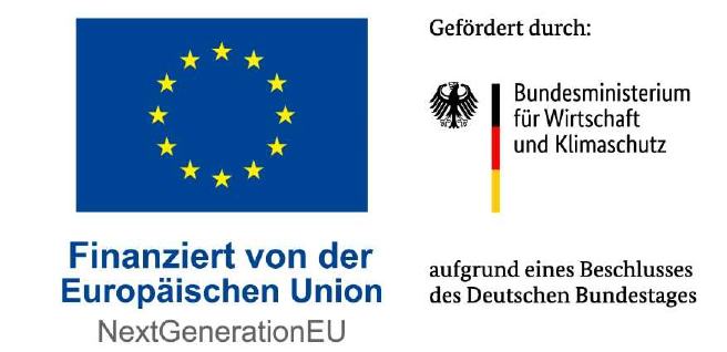 [Translate to English:] Förderlogos finanziert durch die EU Next Generation und das Bundesministerium für Wirtschaft und Klimaschutz