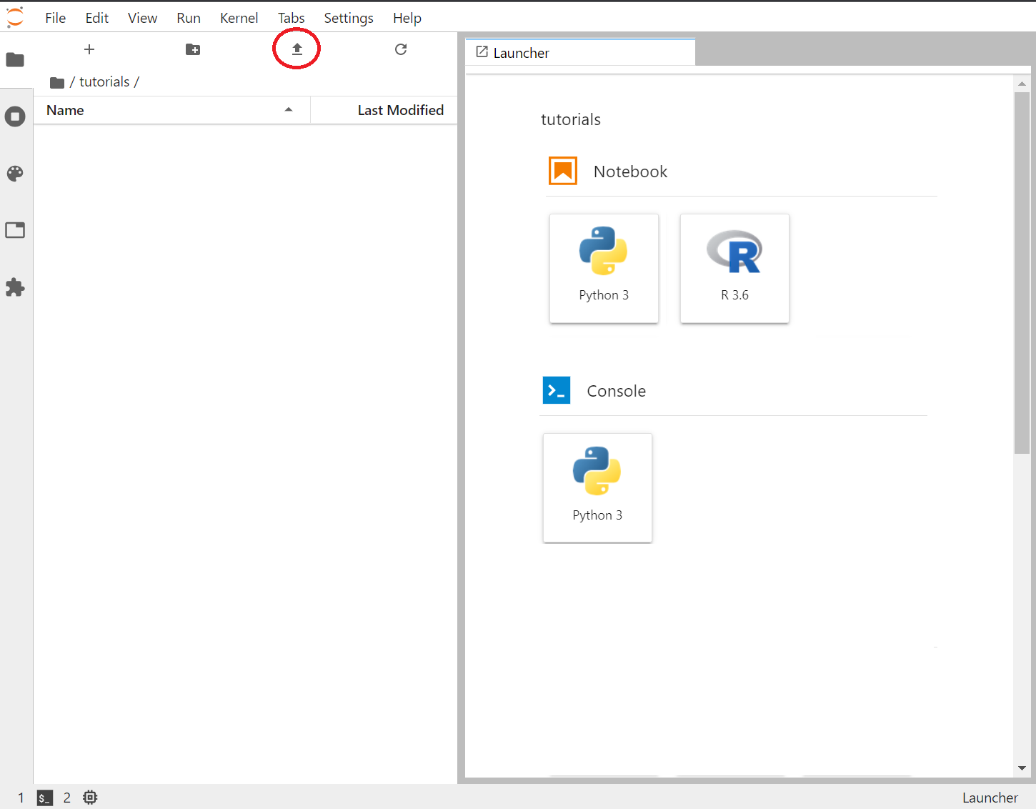 [Translate to English:] Upload Jupyter Notebook