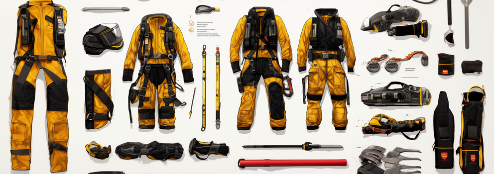 verschiedene Schutzausrüstung für Feuerwehrleute