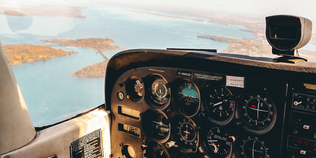 Blick aus dem Cockpit