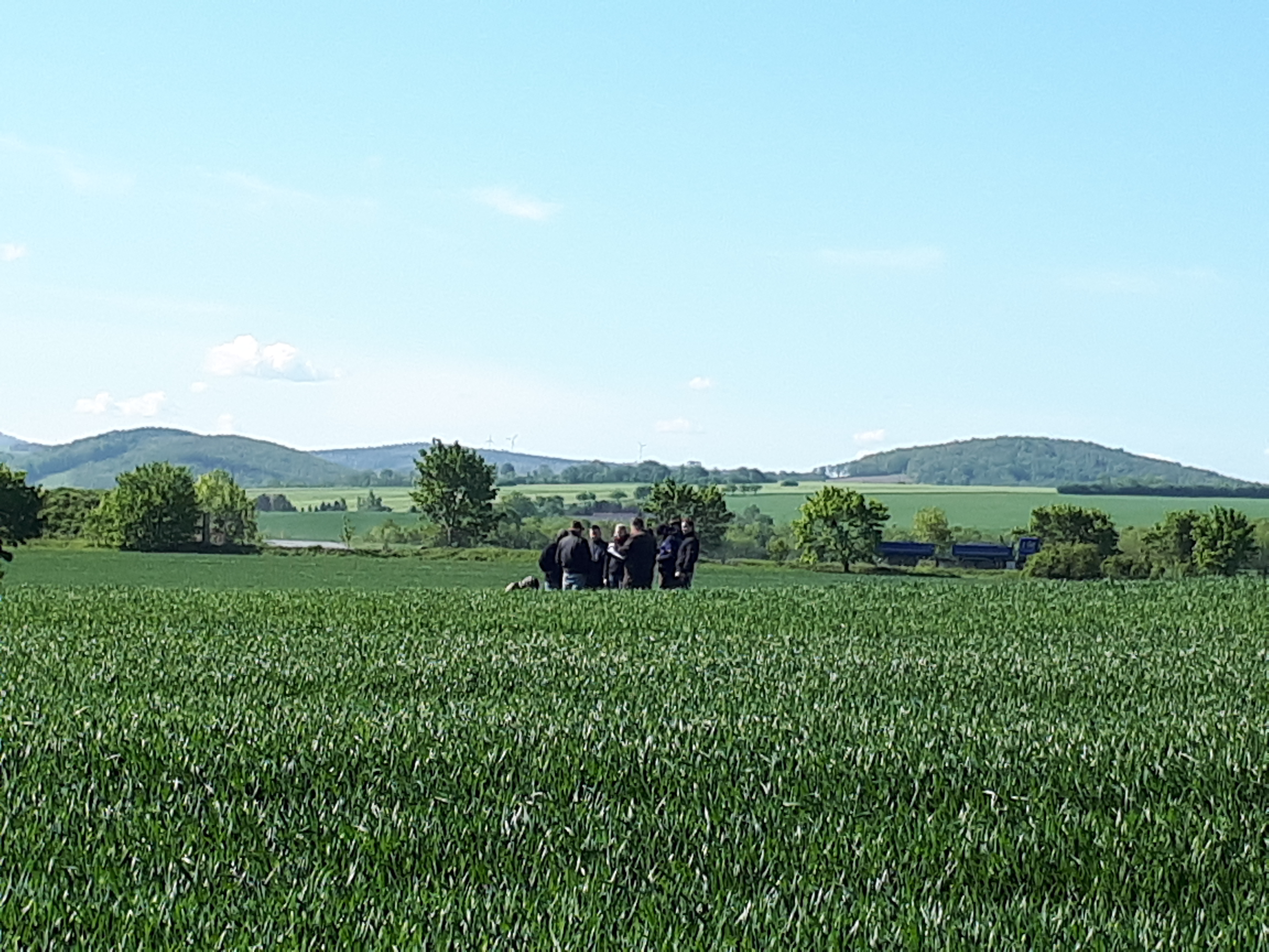 Studentengruppe im Feld