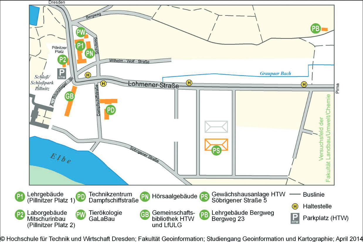 Lageplan Campus Pillnitz