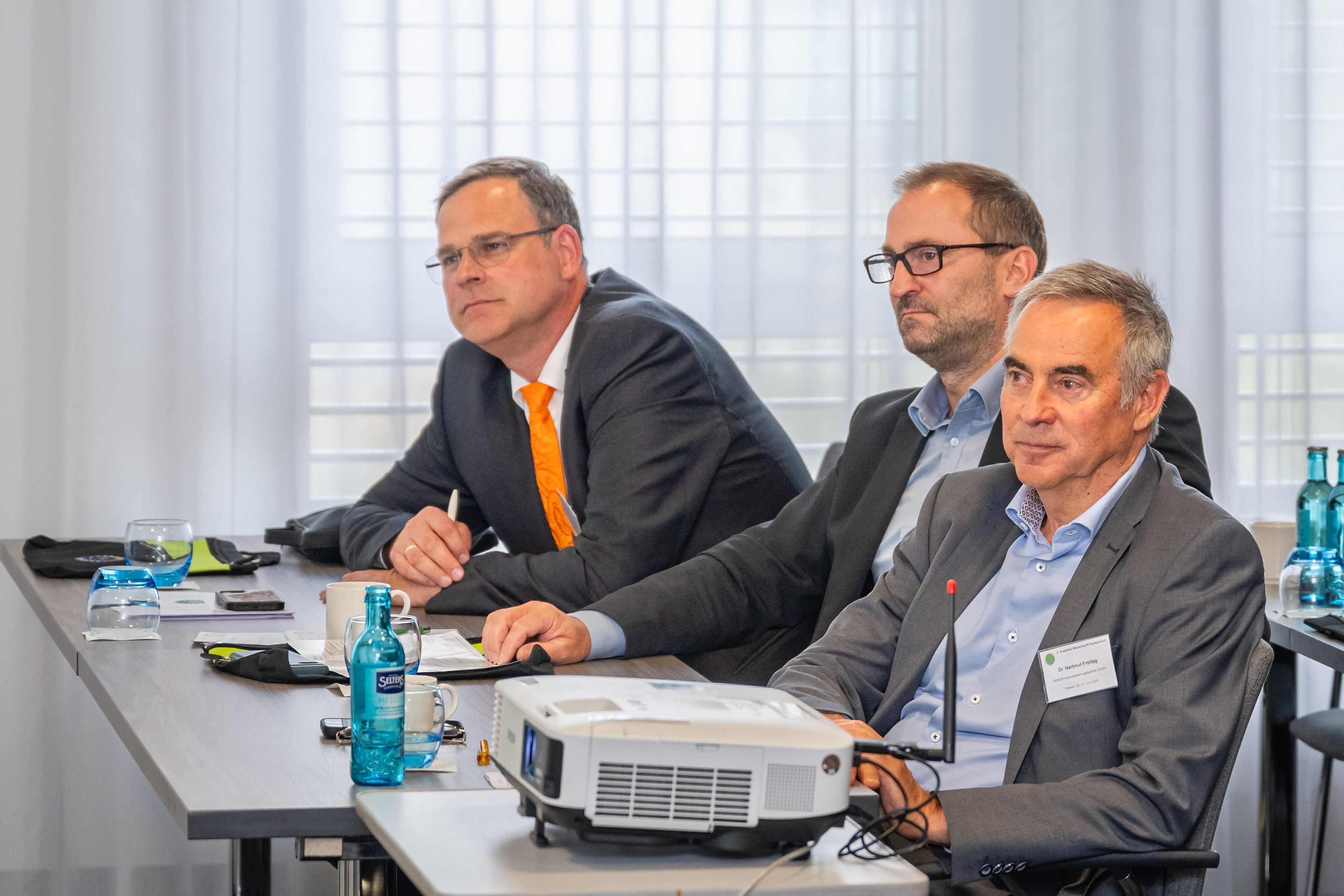 Prof. Ingo Gestring, Prof. Gunther Naumann und Dr. Hartmut Freitag. Foto: HTWD/R.Stenzel