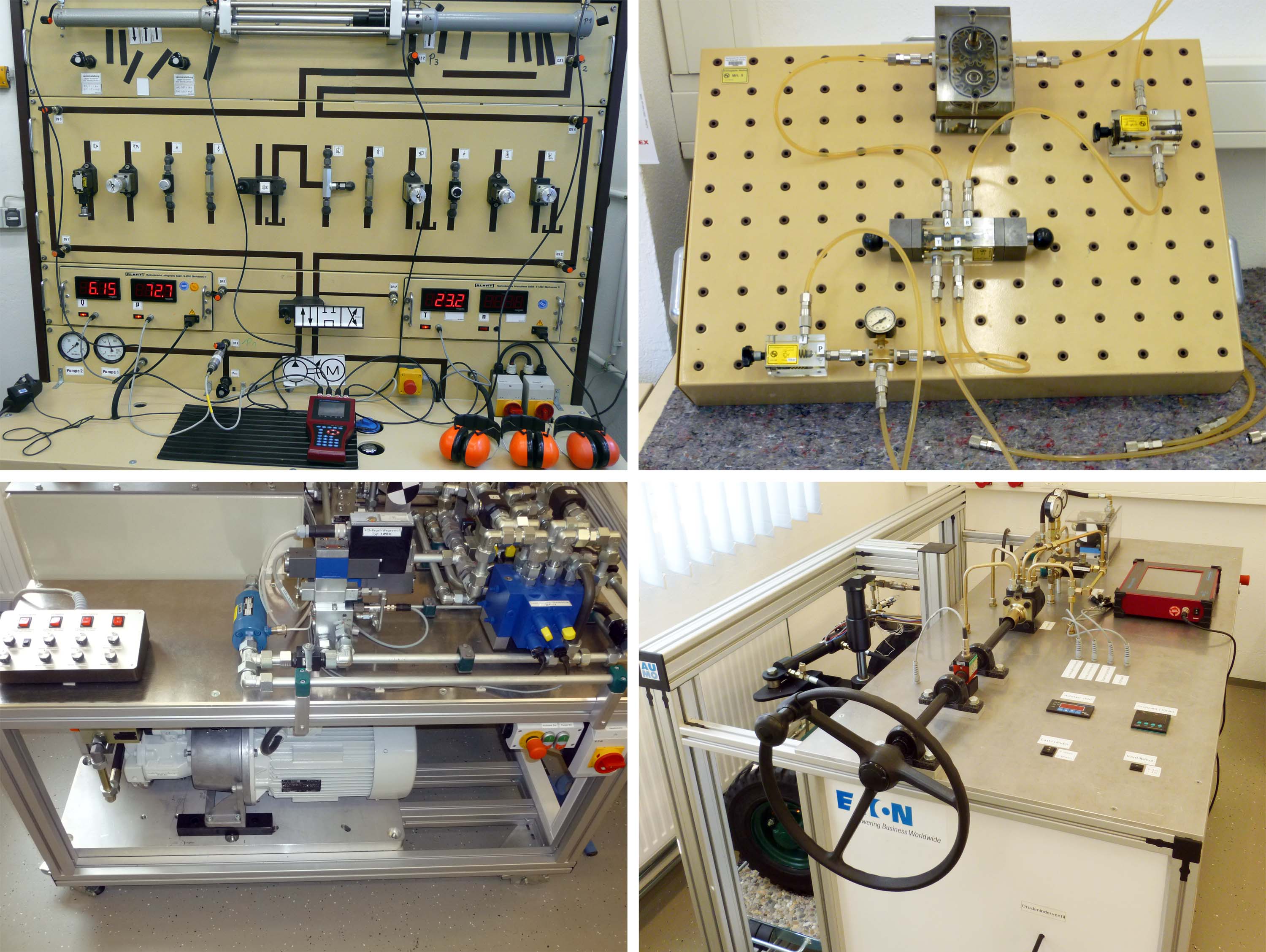 Ausgewählte Versuchsstände im Hydraulik- und Pneumatik-Labor