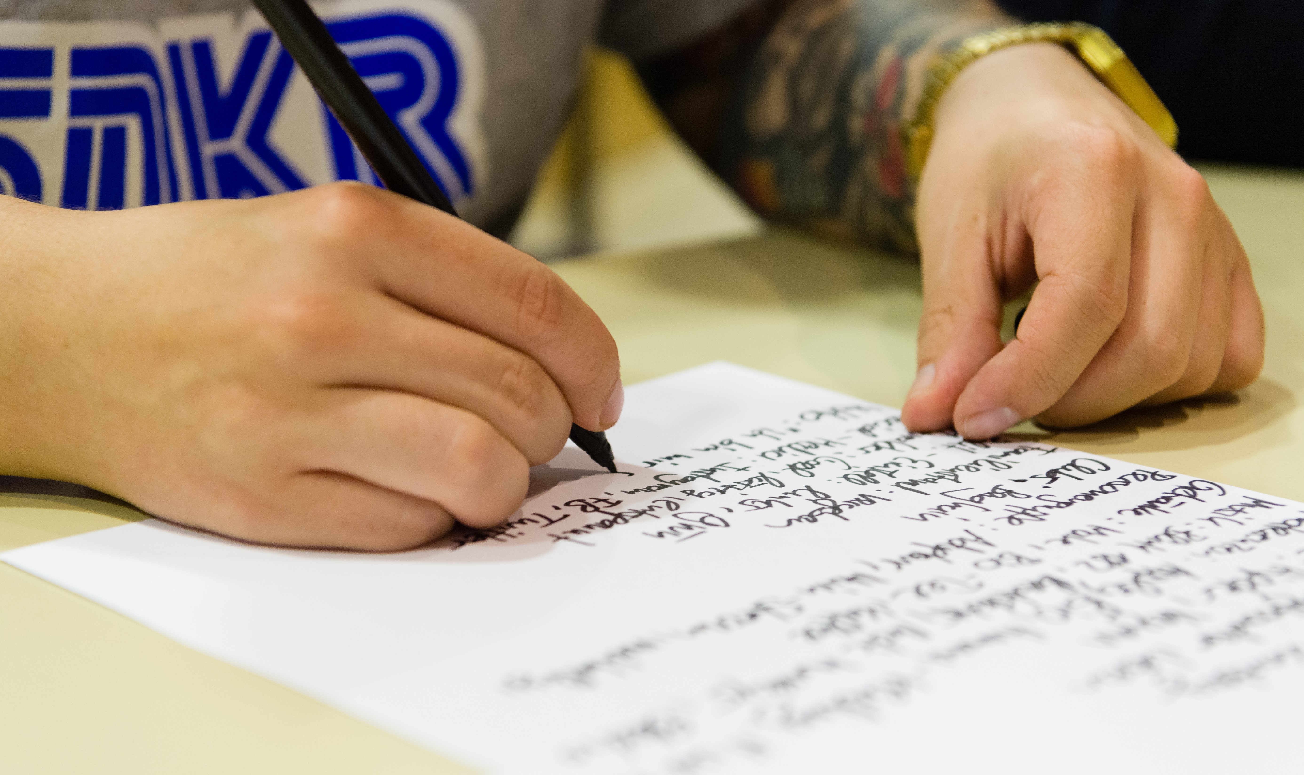 Student preparing for an examination