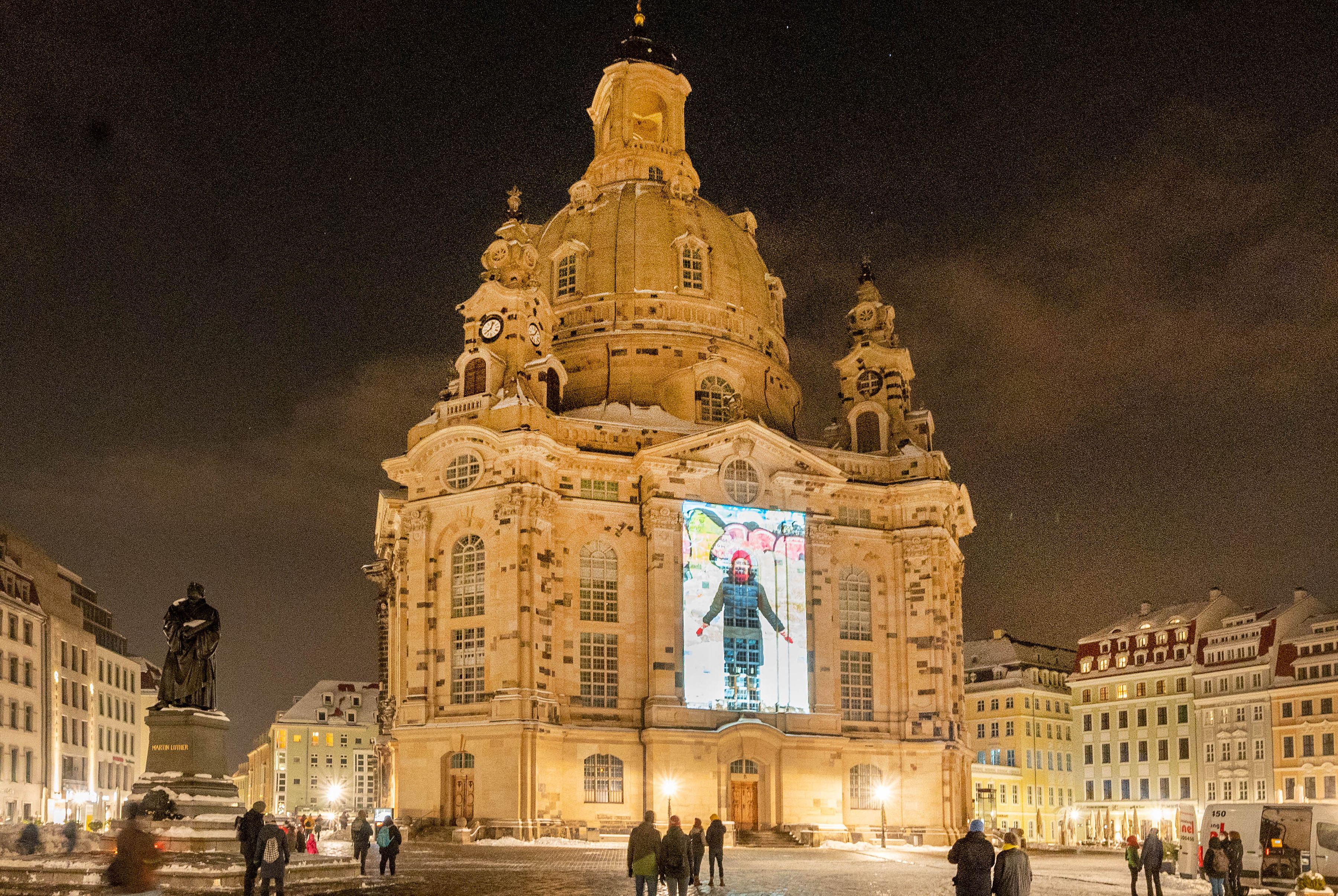 Frauenkirche mit Projektion