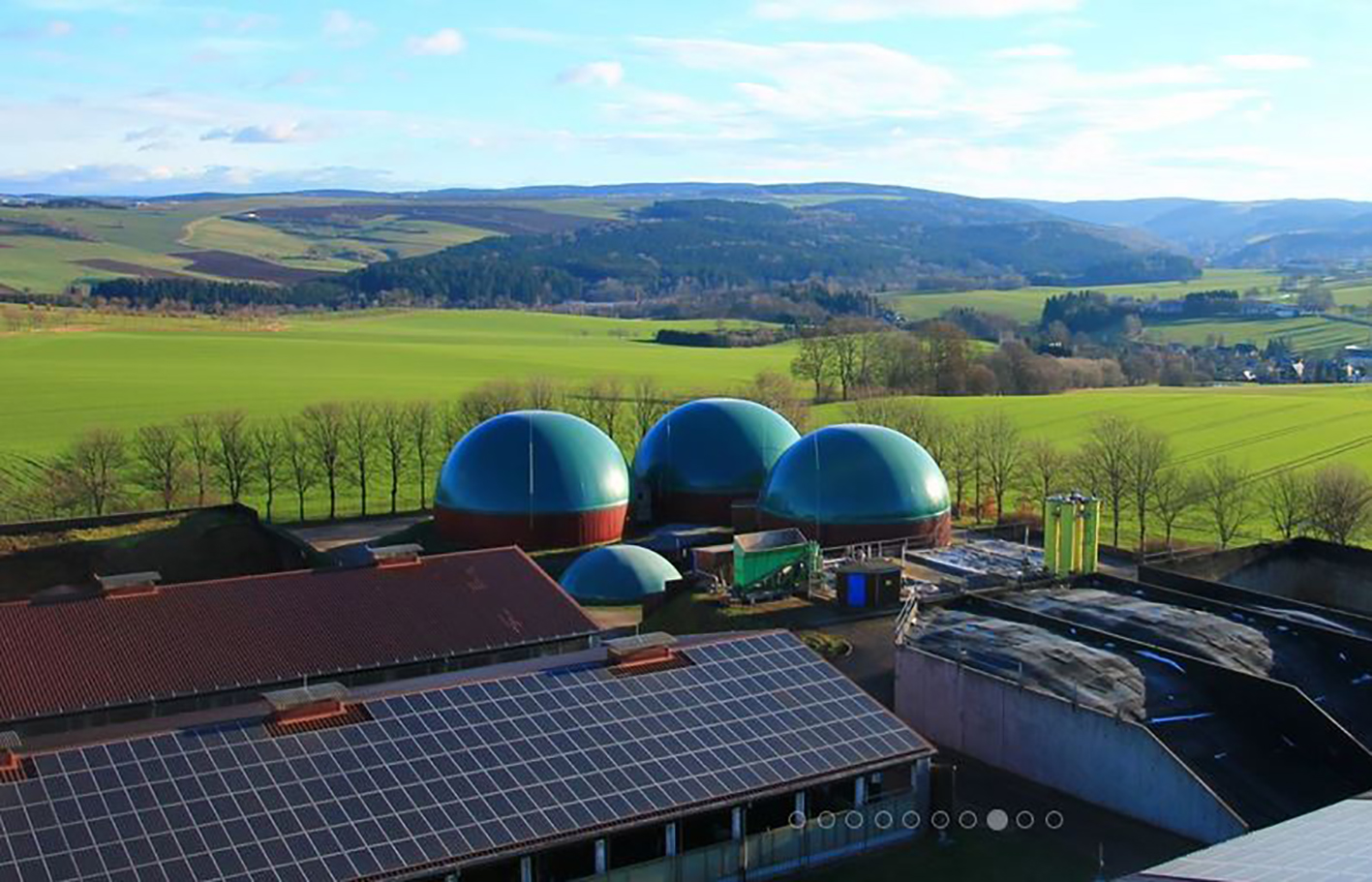 Blick auf die Biogasanlage in Clausnitz