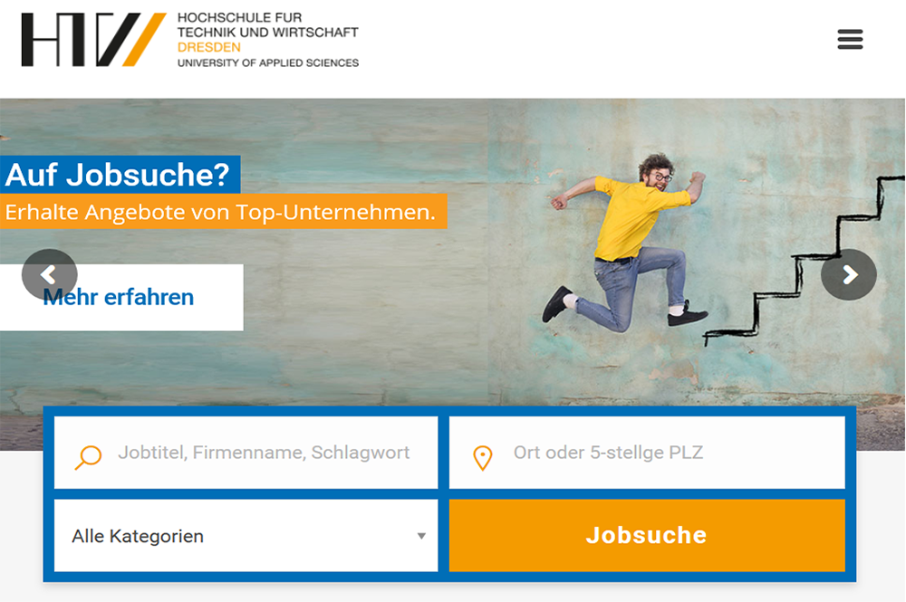 Die Jobbörse der HTW Dresden im neuen Design und mit neuen Funktionen.