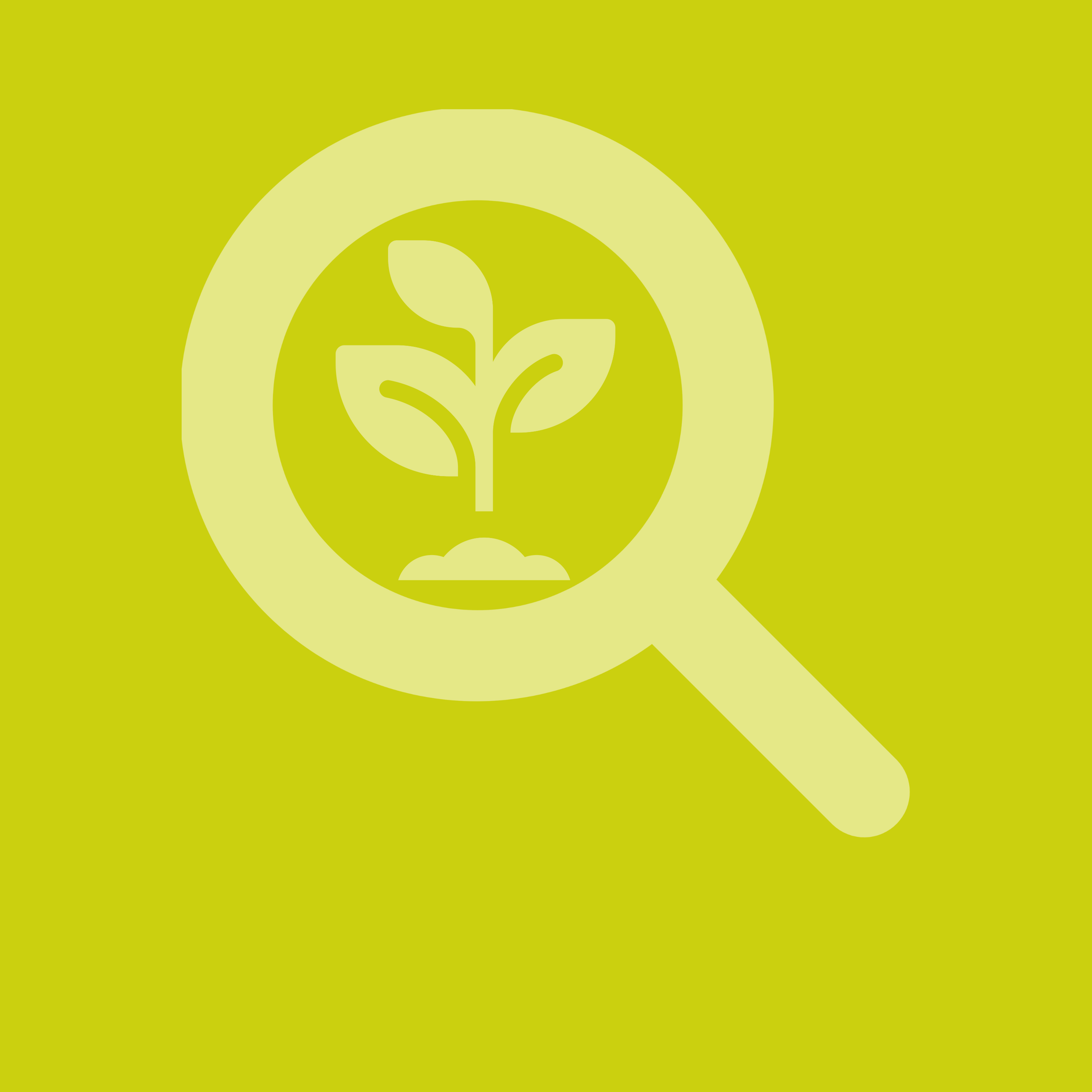 Symbol Lupe mit Pflanze