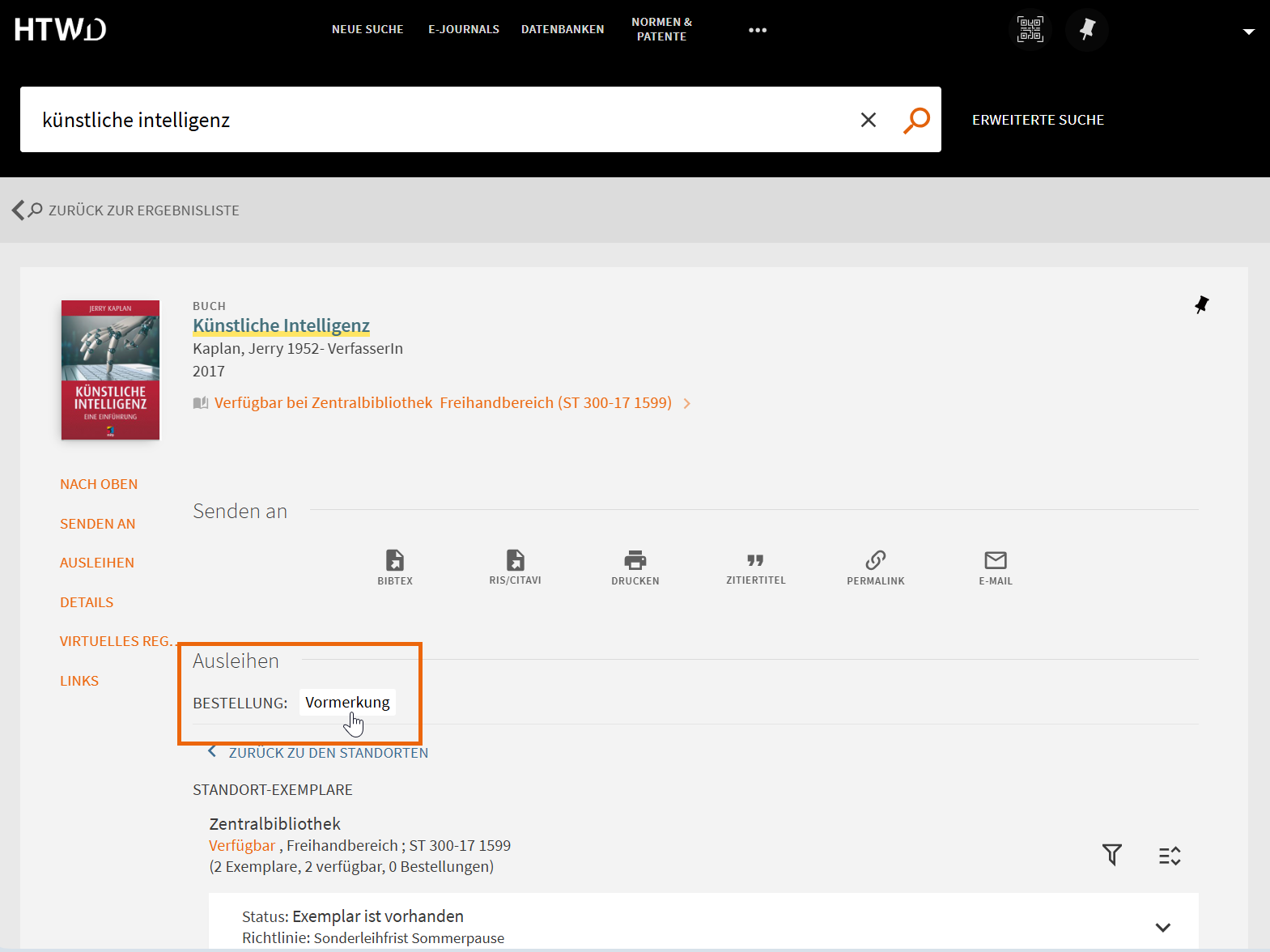 Screenshot Katalog
