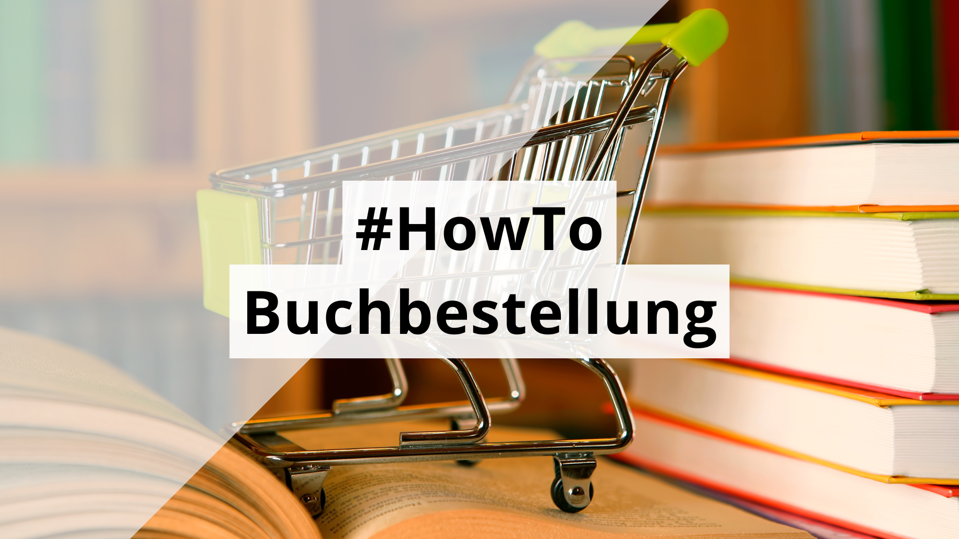 Buch mit Einkaufswagen