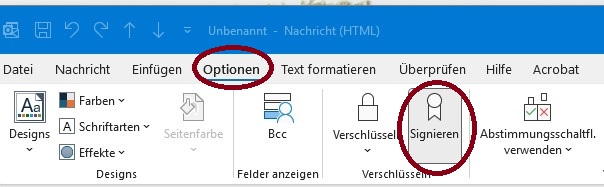 Screenshot von Outlook