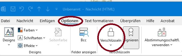 Screenshot Outlook verschlüsseln