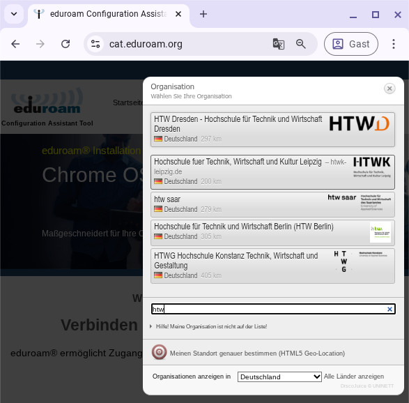 Auswahl der Hochschule
