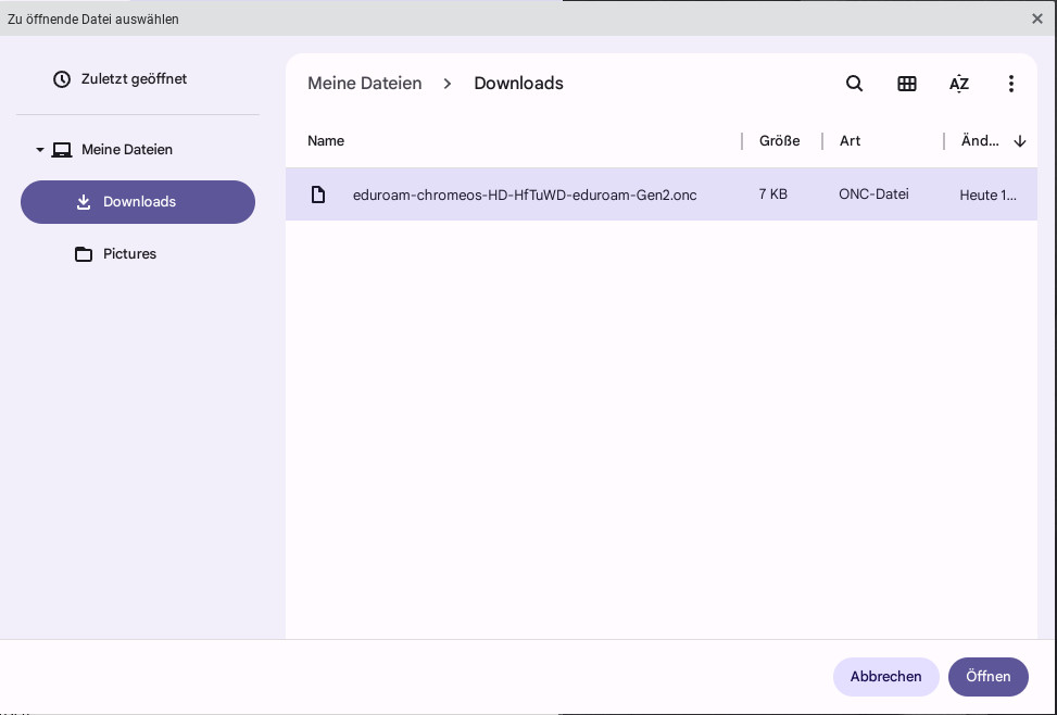 Installationsdatei öffnen