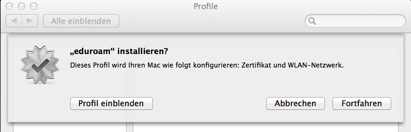 [Translate to English:] Screenshot Installtool für Mac