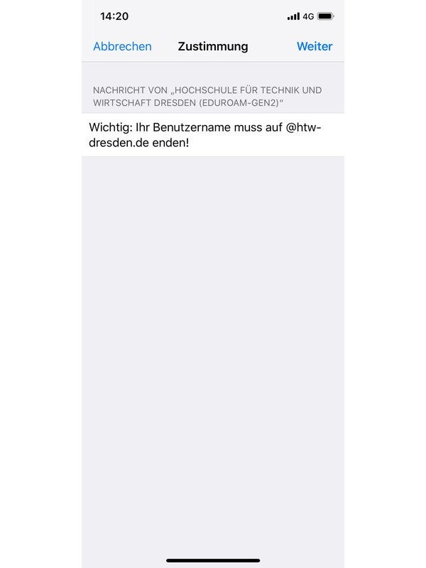 Screenshot Hinweis lesen