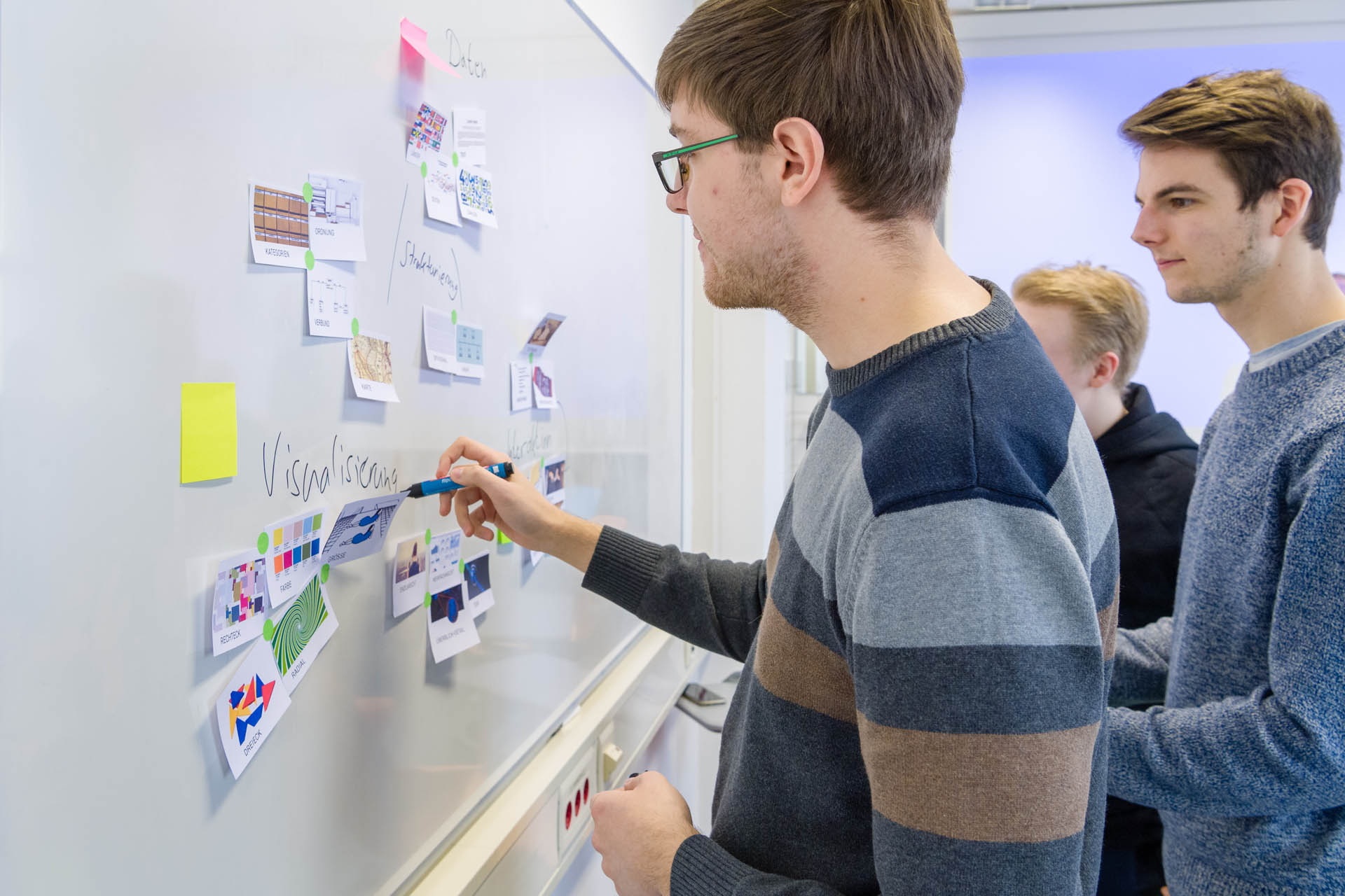 Planungsarbeiten am Whiteboard