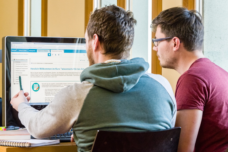 Two students at the computer