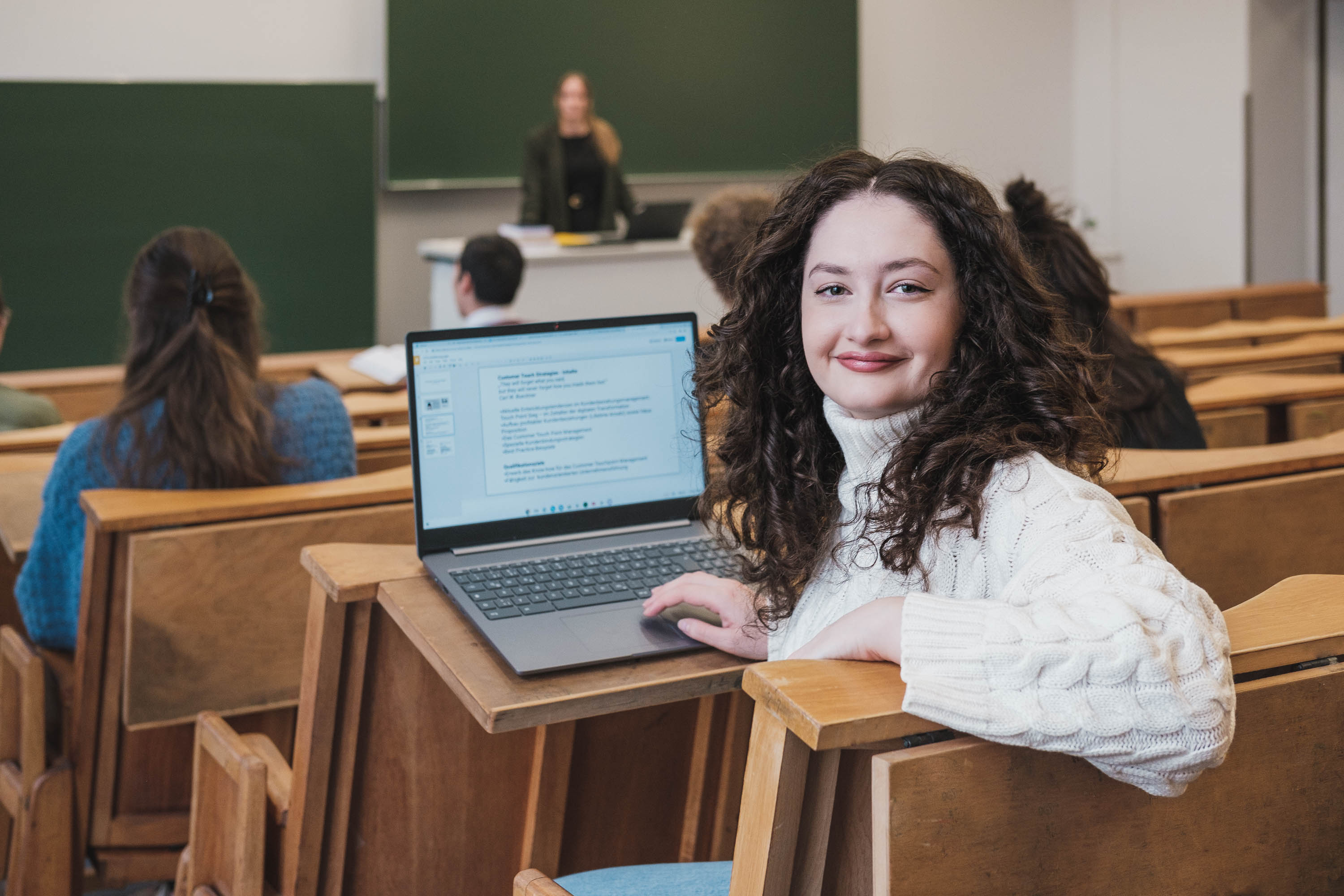 student in a lecture