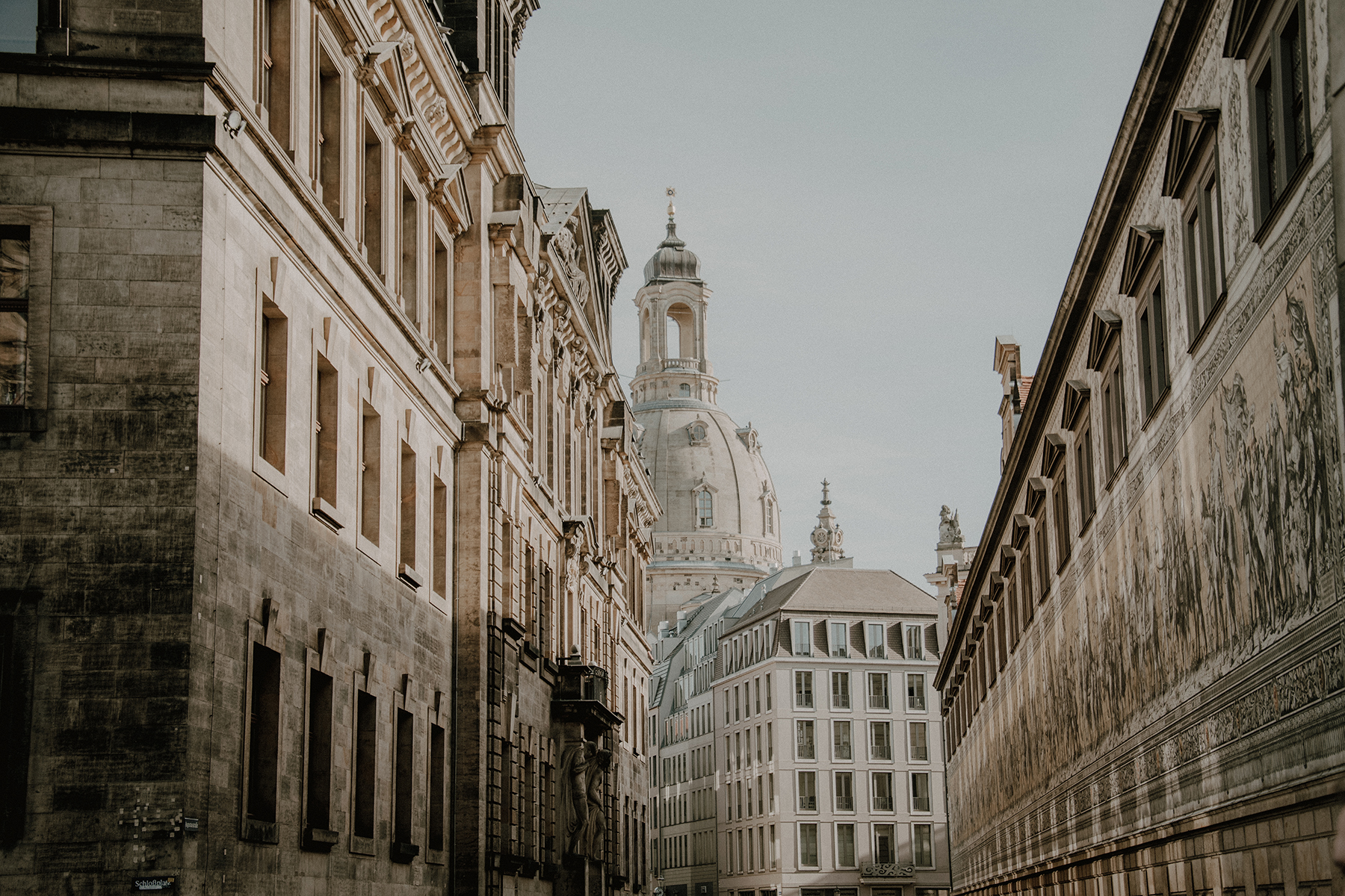 Blick vom Fürstenzug zur Frauenkirche