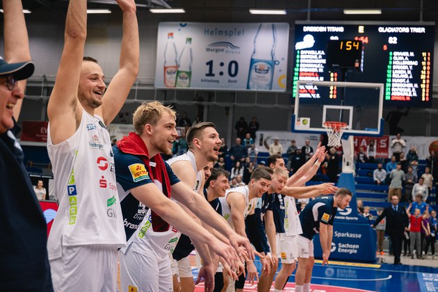 Jubelnde Basketballer