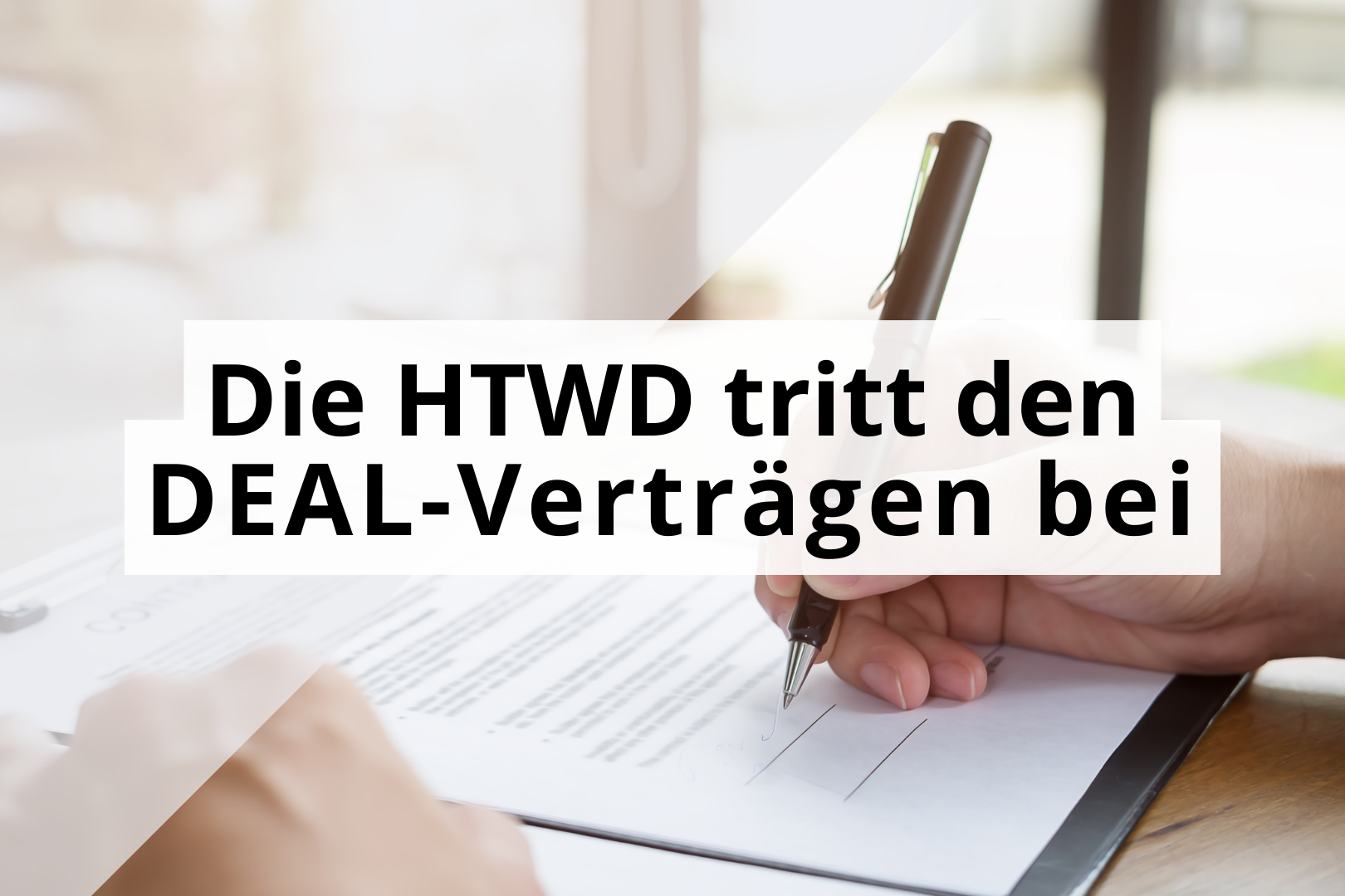 HTWD tritt DEAL-Verträgen bei