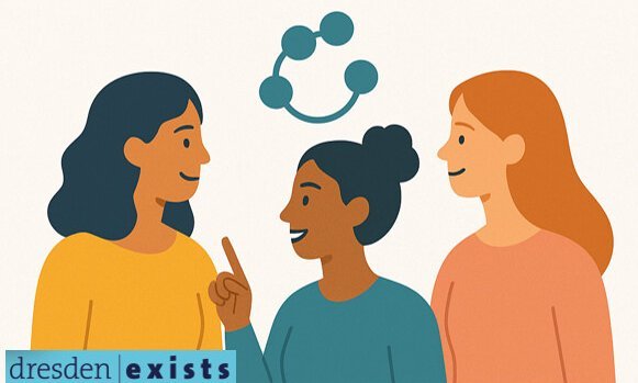 Illustration von sich unterhaltenden Frauen