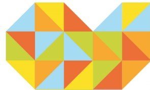 Logo eines Herzes aus bunten Dreiecken