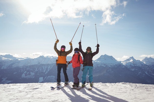 Skifahrer auf dem Berg