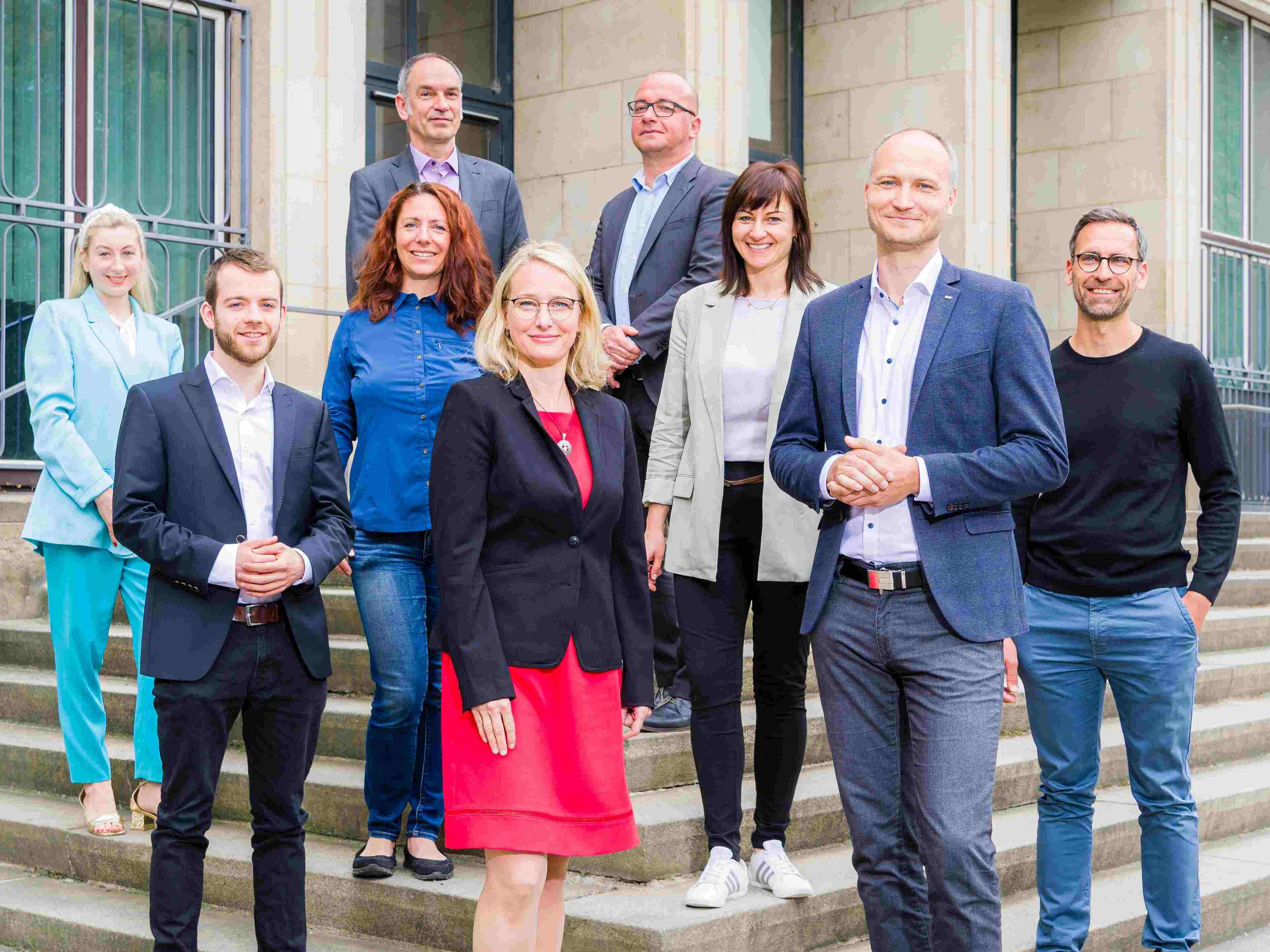 Zusammentreffen der Teams von simul+ InnovationHub, Prorektorat Forschung der HTW Dresden und IBiK der HTW Dresden (Institut für Bauen im Klimawandel)