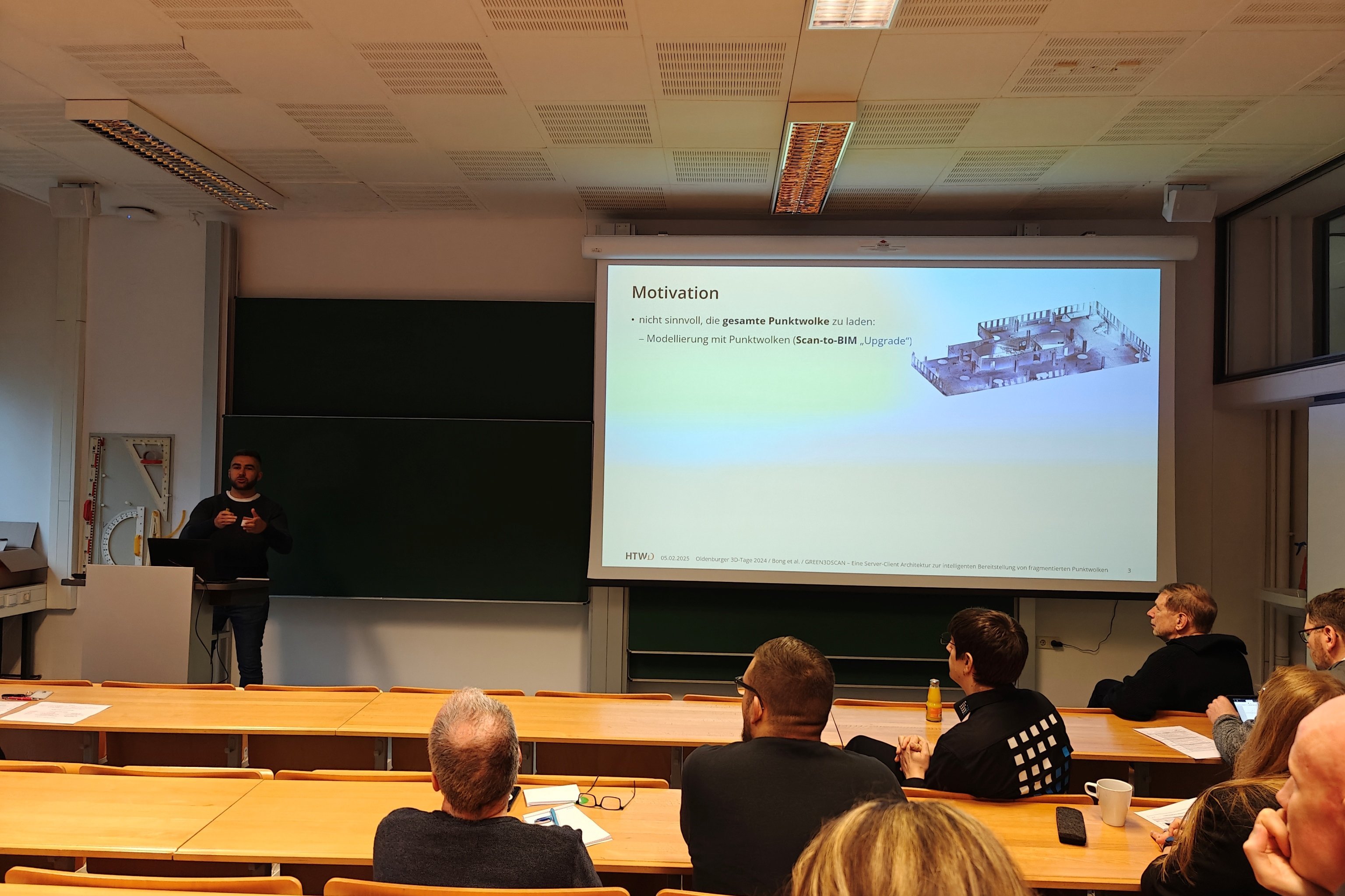 Vortrag Alexander Bong „Green3DScan – Eine Server-Client Architektur zur intelligenten Bereitstellung von fragmentierten Punktwolken“