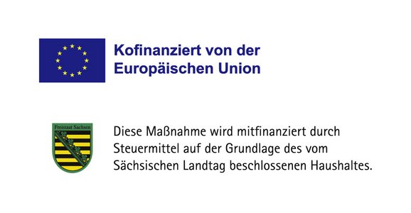 Logo der Förderpartner Europäische Union und Freistaat Sachsen