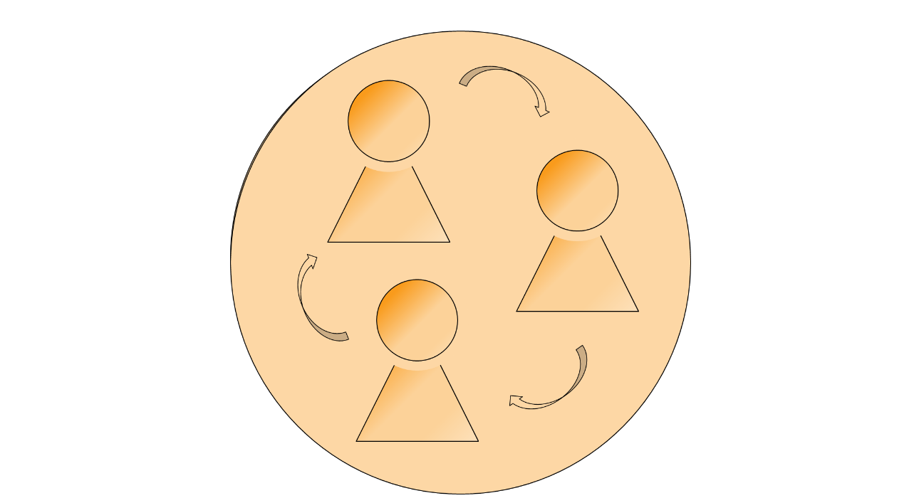 Schmuckbild zur Darstellung der Einarbeitungsphase. Hier steht die Vernetzung zwischen den Kolleg*innen im Vordergrund.