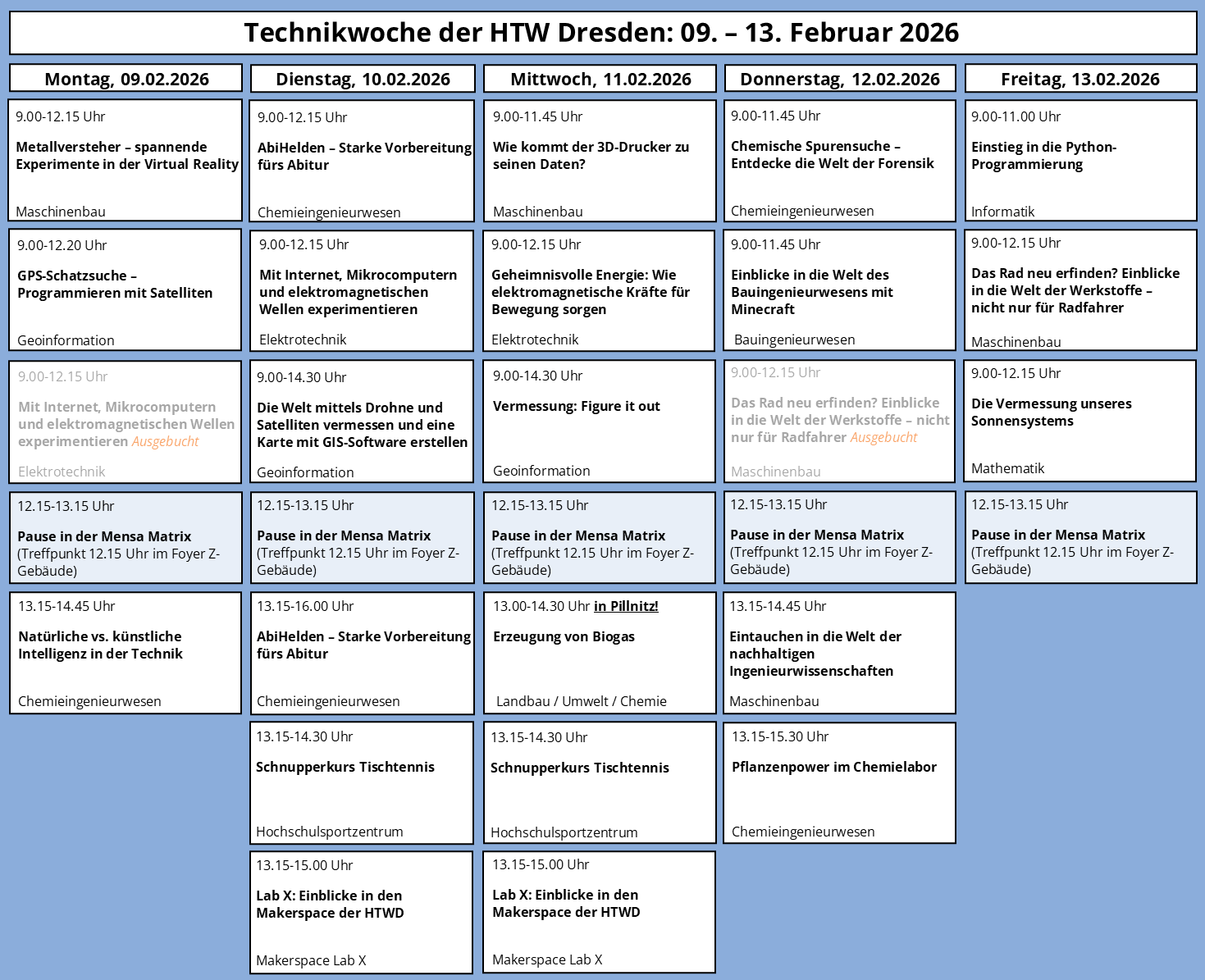 Programm Technikwoche 2026