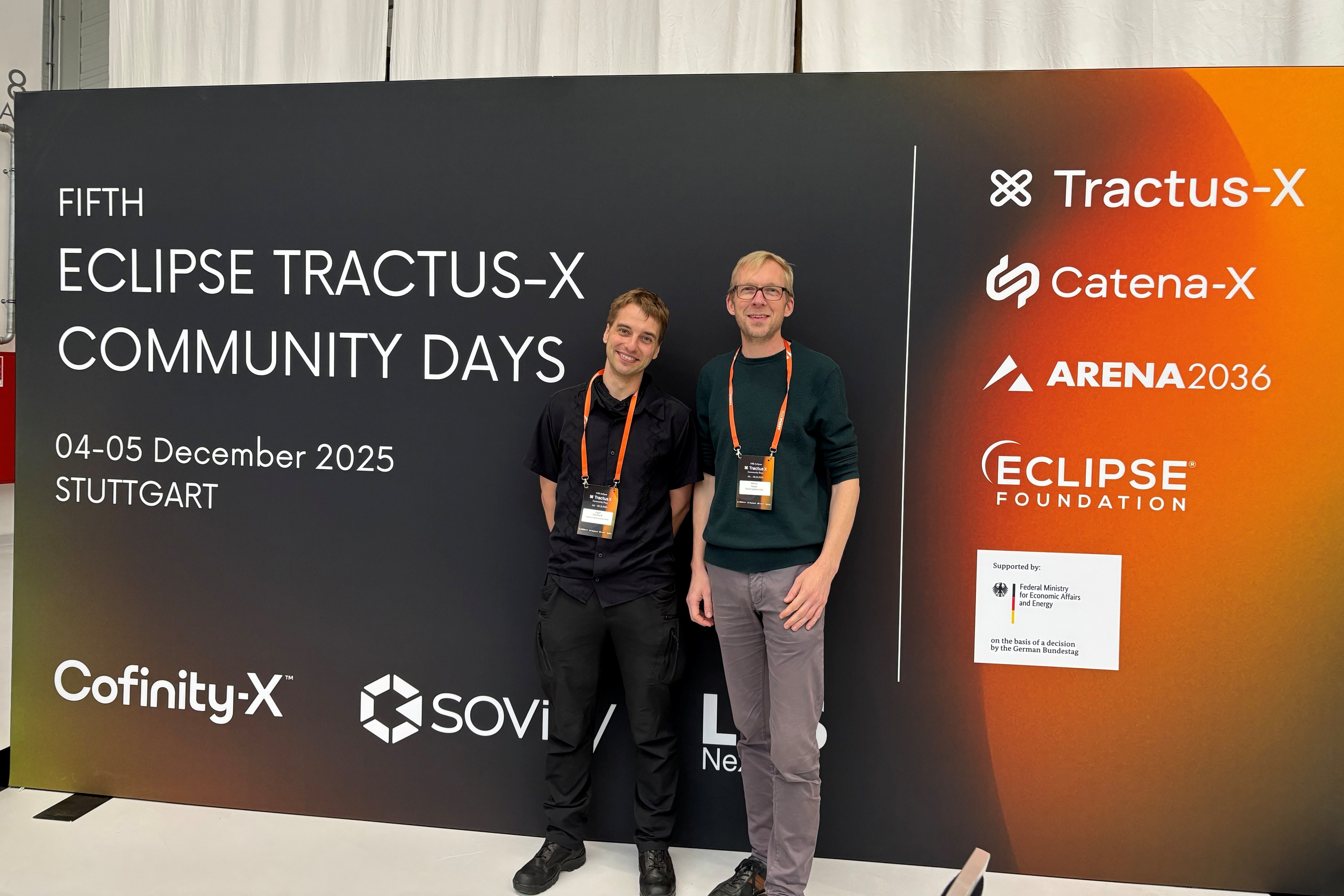 Ingolf Gerhardt zusammen mit Markus Reich vom SSH bei den Eclipse Tractus-X Community Days