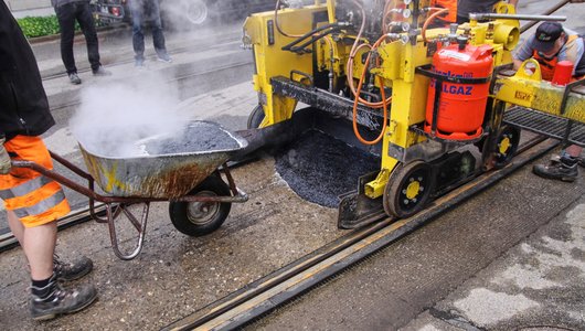 Schienenfuge Einbau