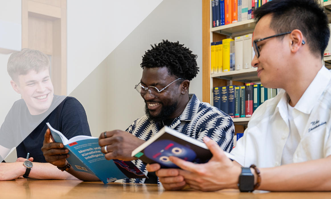 Drei Studierende beim Lernen