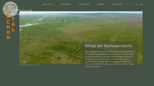 Startseite des virtuellen Museums.