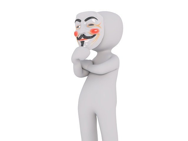 Weißer mann mit maske