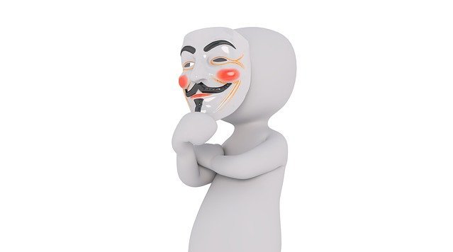 Weißer Mann mit Maske
