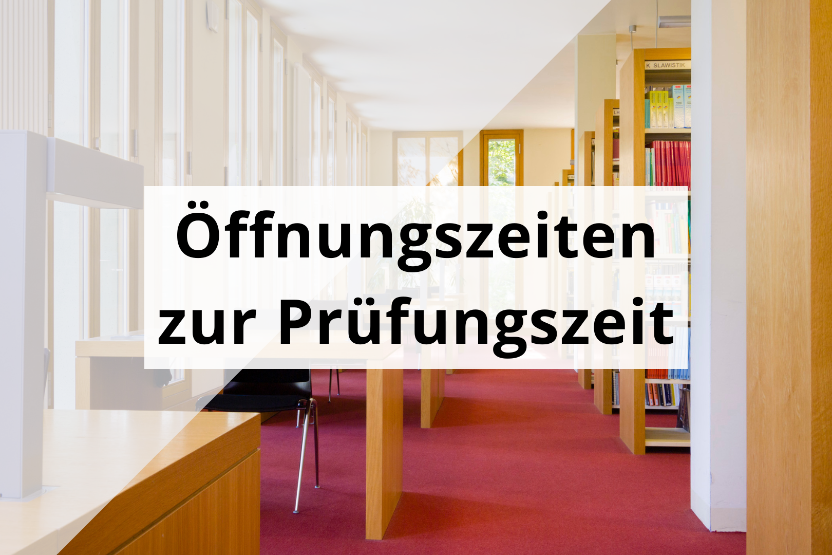Blick über die Arbeitsplätze im Freihandbereich der Bibliothek