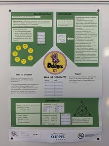 Plakat: Dobble – Kombinatorik trifft Kartenspiel