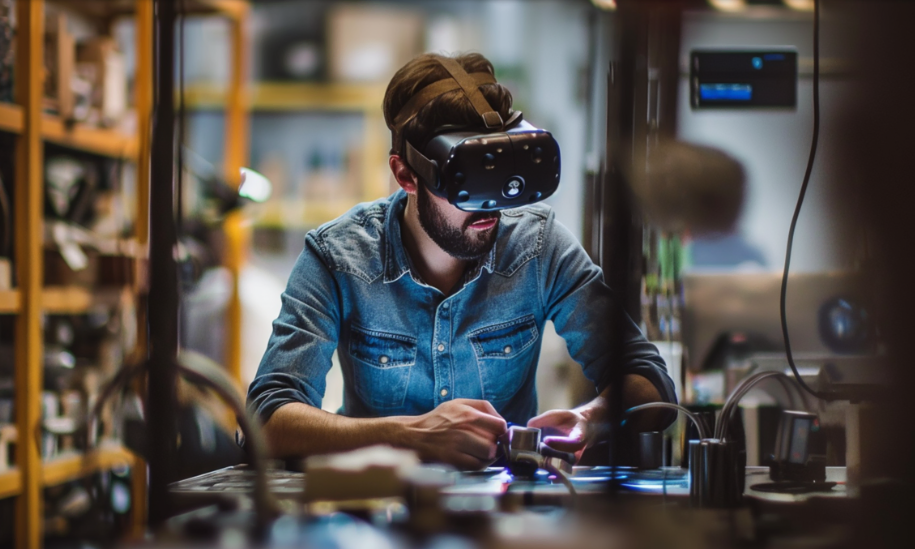 Mensch mit VR-Brille